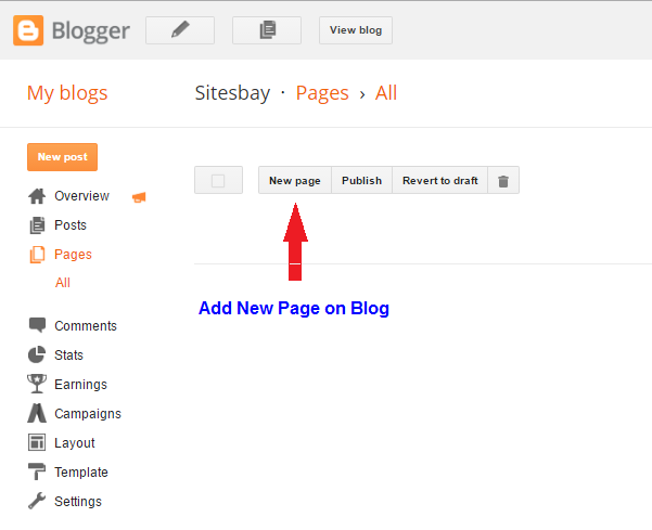 add new page on blog