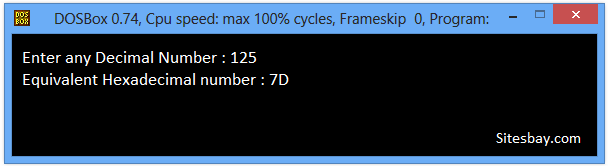 Images c++ program to convert decimal number into hexadecimal