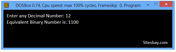 Image convert decimal to binary number in c++