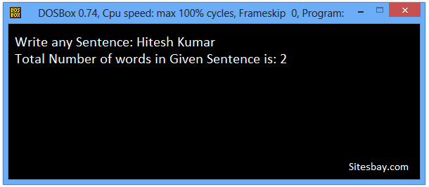 c++ program to find number of words in given sentence