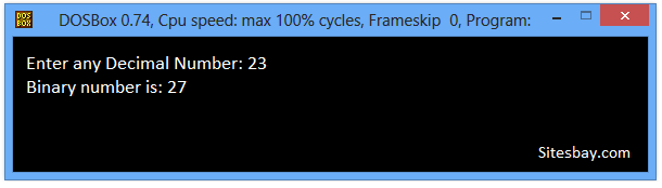 Image convert binary to decimal number in c++