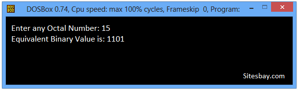 c++ program to convert octal to binary