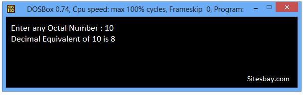 c++ program to convert octal to decimal