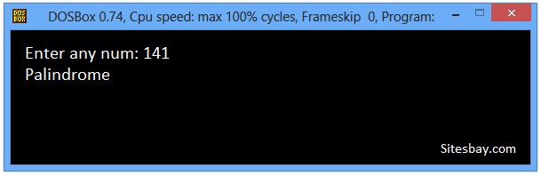 pelindrome number program in c++