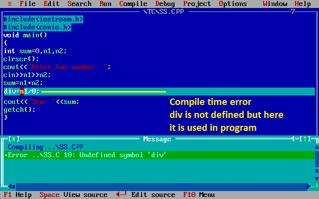 Compile time error