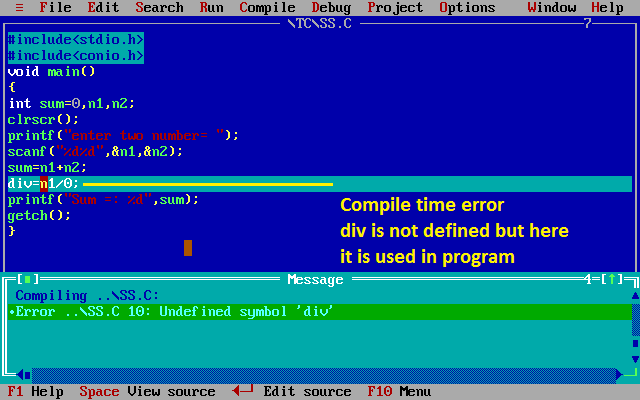 Compile time error