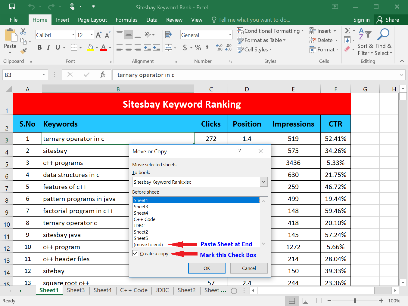 copy paste excel sheet without lose setting
