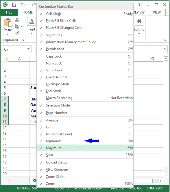 customize quick excel functions