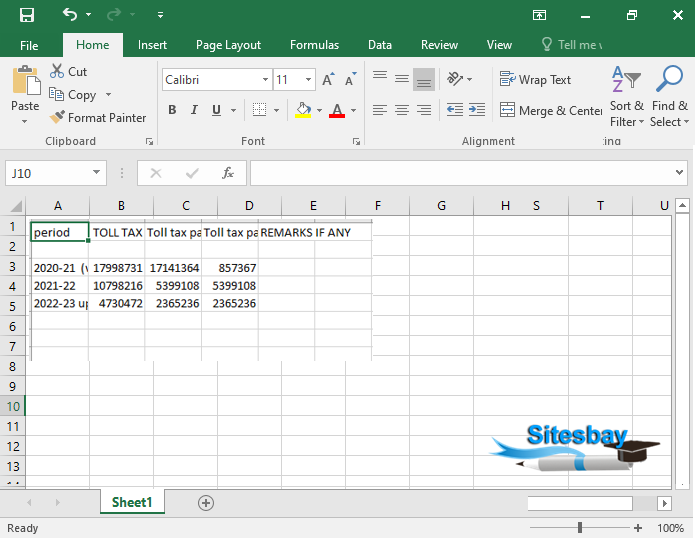 import text file in excel