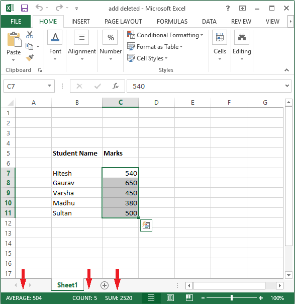 quick excel functions