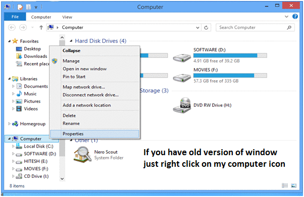 My computer properties My computer properties