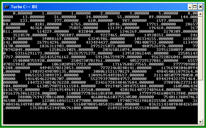 Write a program in c for fibonacci series