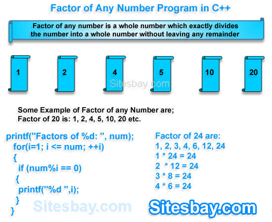 factor of number program in c