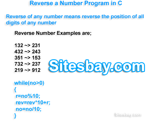 reverse a number program in c