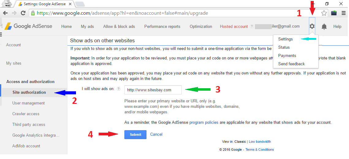 Images convert adsense hosted account to non-hosted account