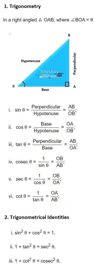 Images height and distance formula