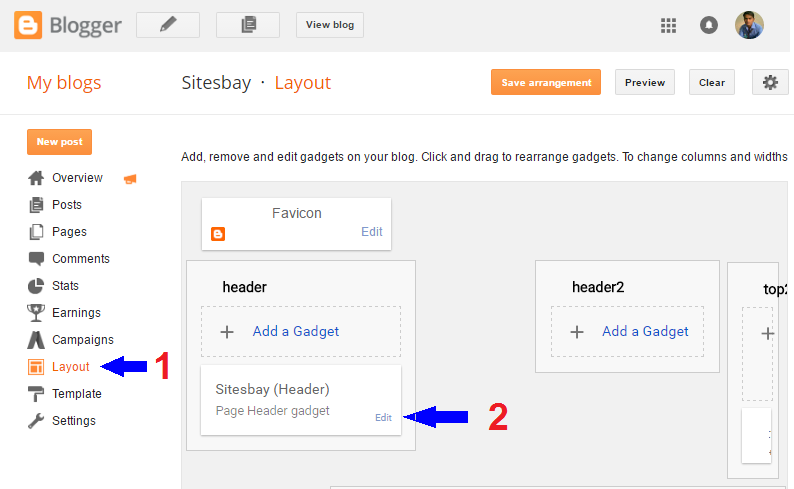 How to Add Logo on Blogger - Sitesbay