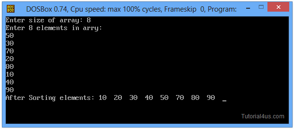 insertion sort program in c++