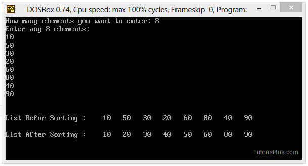 merge sort example in c++