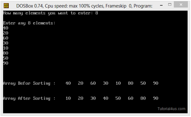 merge sort example in c++