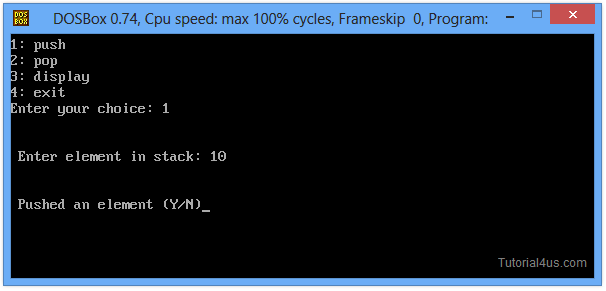 stack example in c++