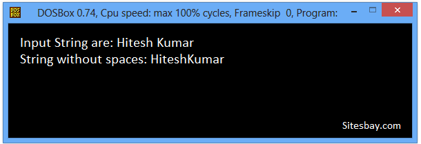 c++ program to remove space from string