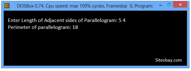 c++ program to find perimeter of parallelogram
