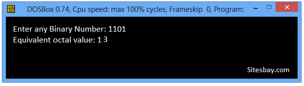 convert binary to decimal number in c++