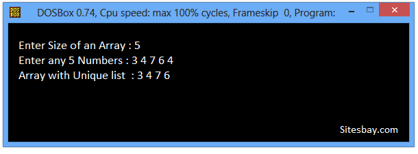 delete duplicate elements from array in c++