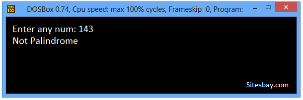 pelindrome number program in c++