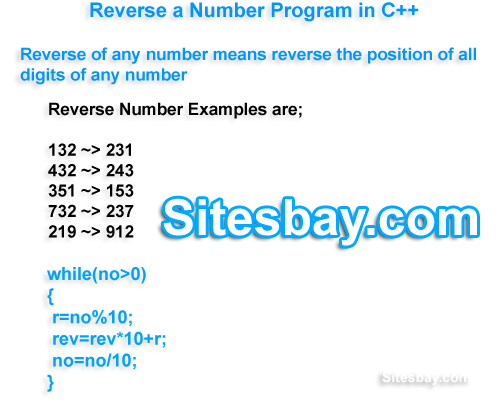 reverse a number program in c++