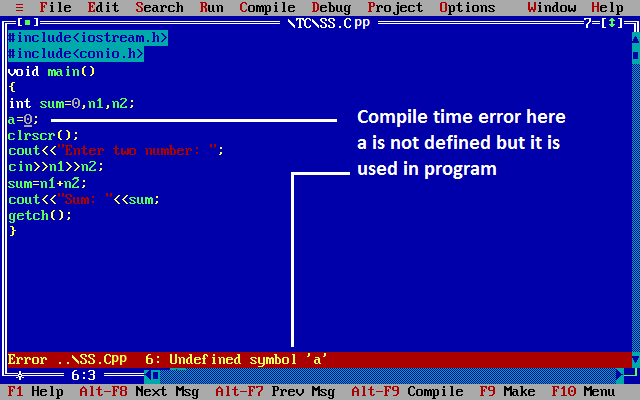 Compile time error