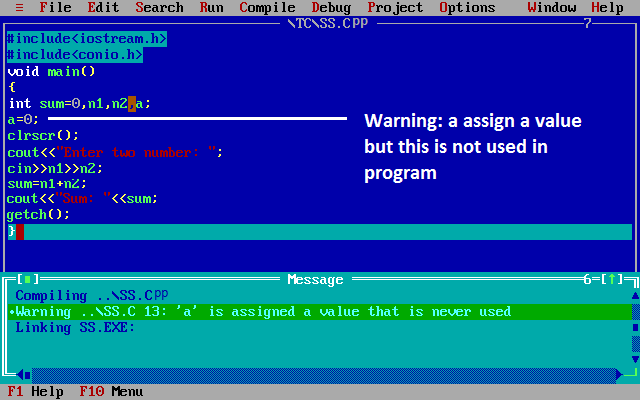 Warning Warning in c++