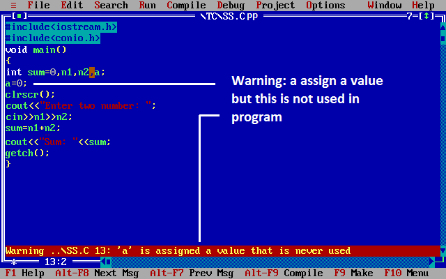 Warning in c++