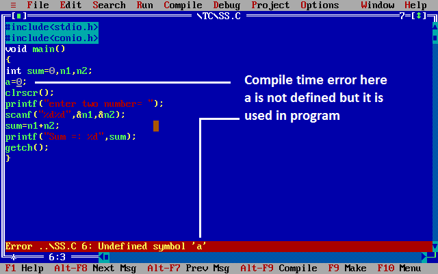 Compile time error