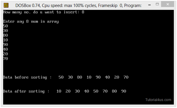 Output sort elements