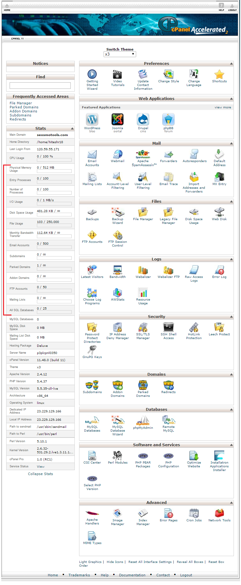 godaddy cpanel