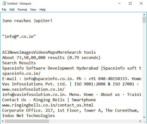 Image paste email address