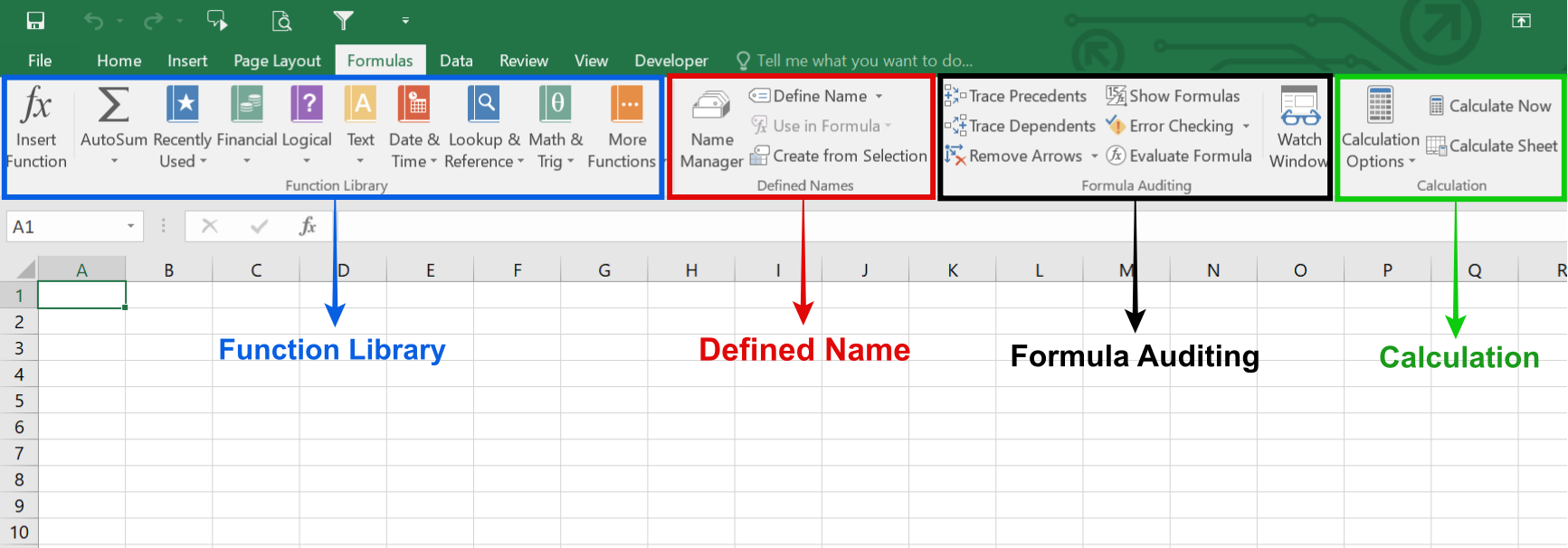 formula tab in excel