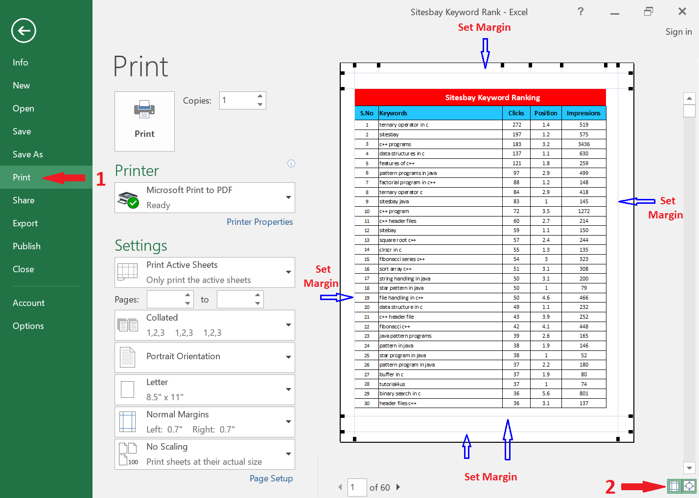 Print Embedded Excel Worksheet On Multiple Pages