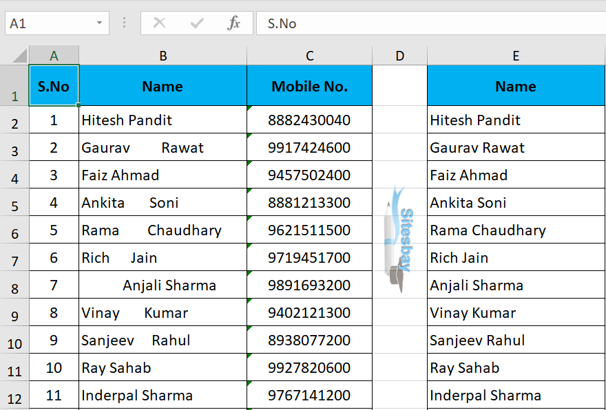 Image trim function in excel