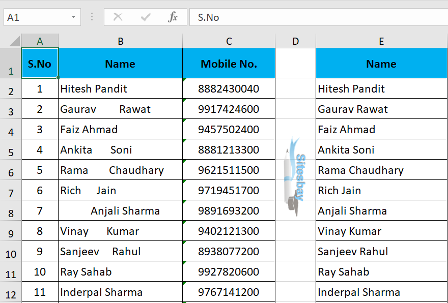 trim function in excel