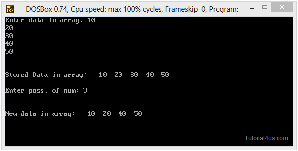 delete element from array