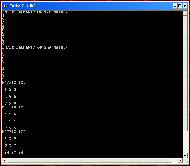 output matrix program