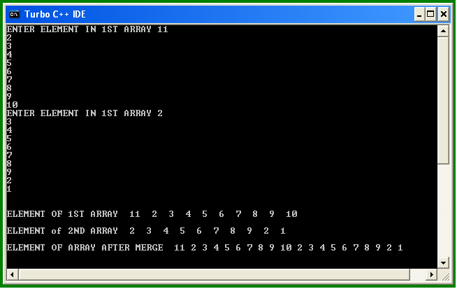 program to merge array