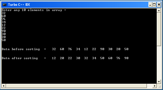 sort array elements