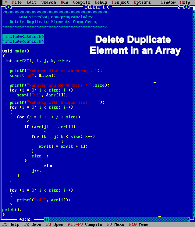 delete duplicate array element