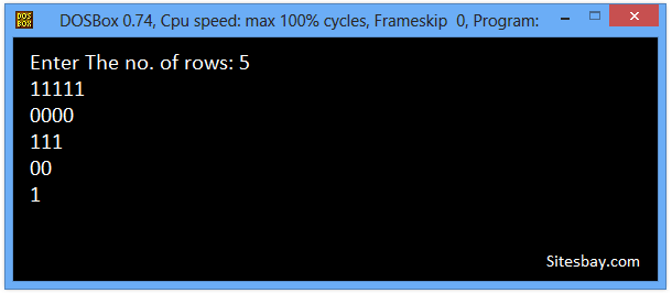 Output print any number pattern in C
