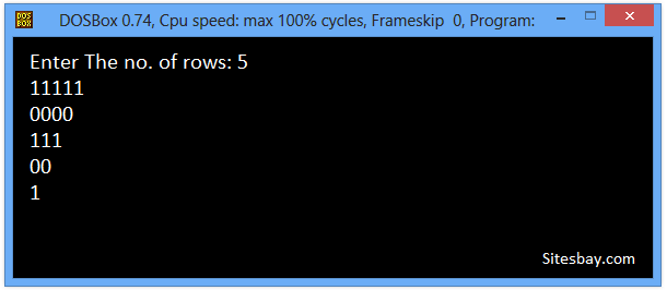 print any number pattern in C