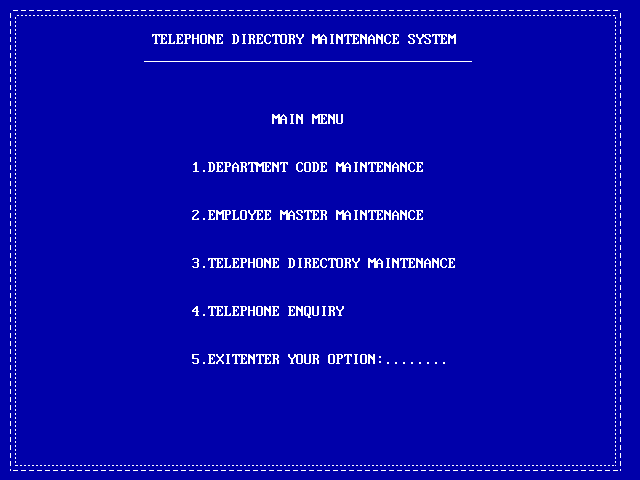 Telephone Directory Management System